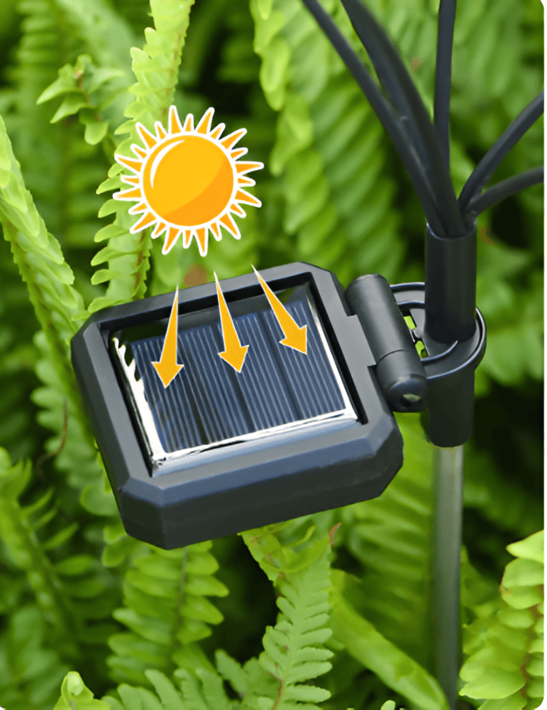 Solarne lampki ogrodowe LED imitujące świetliki