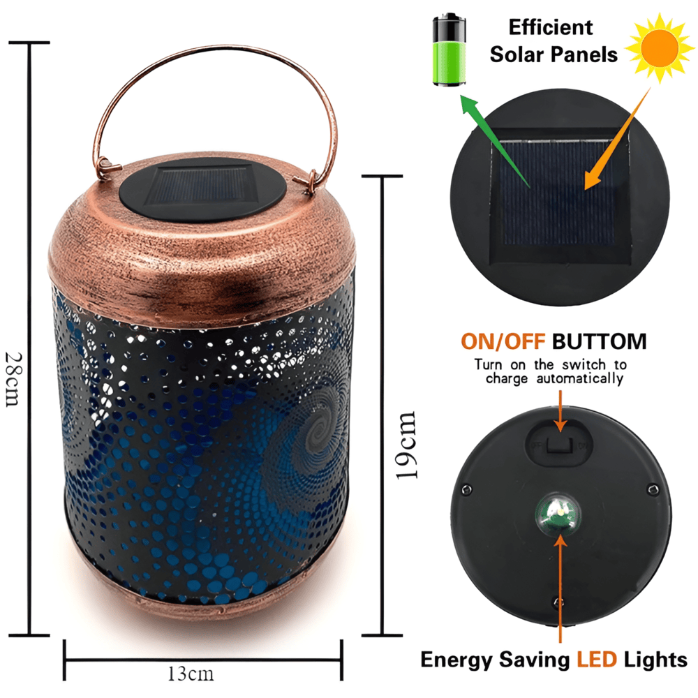 Solarna lampa ogrodowa LED z efektem spirali