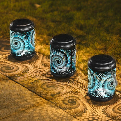 Solarna lampa ogrodowa LED z efektem spirali