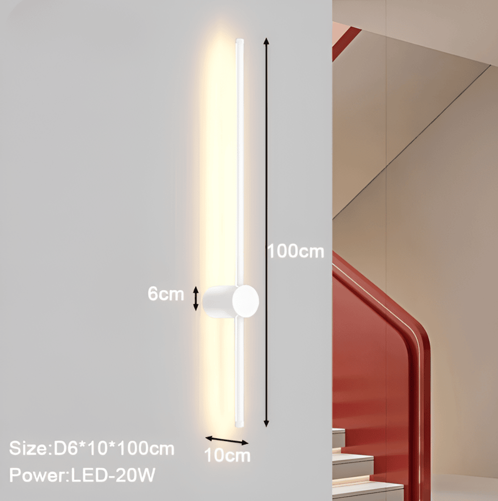Liniowa lampa ścienna LED w stylu skandynawskim