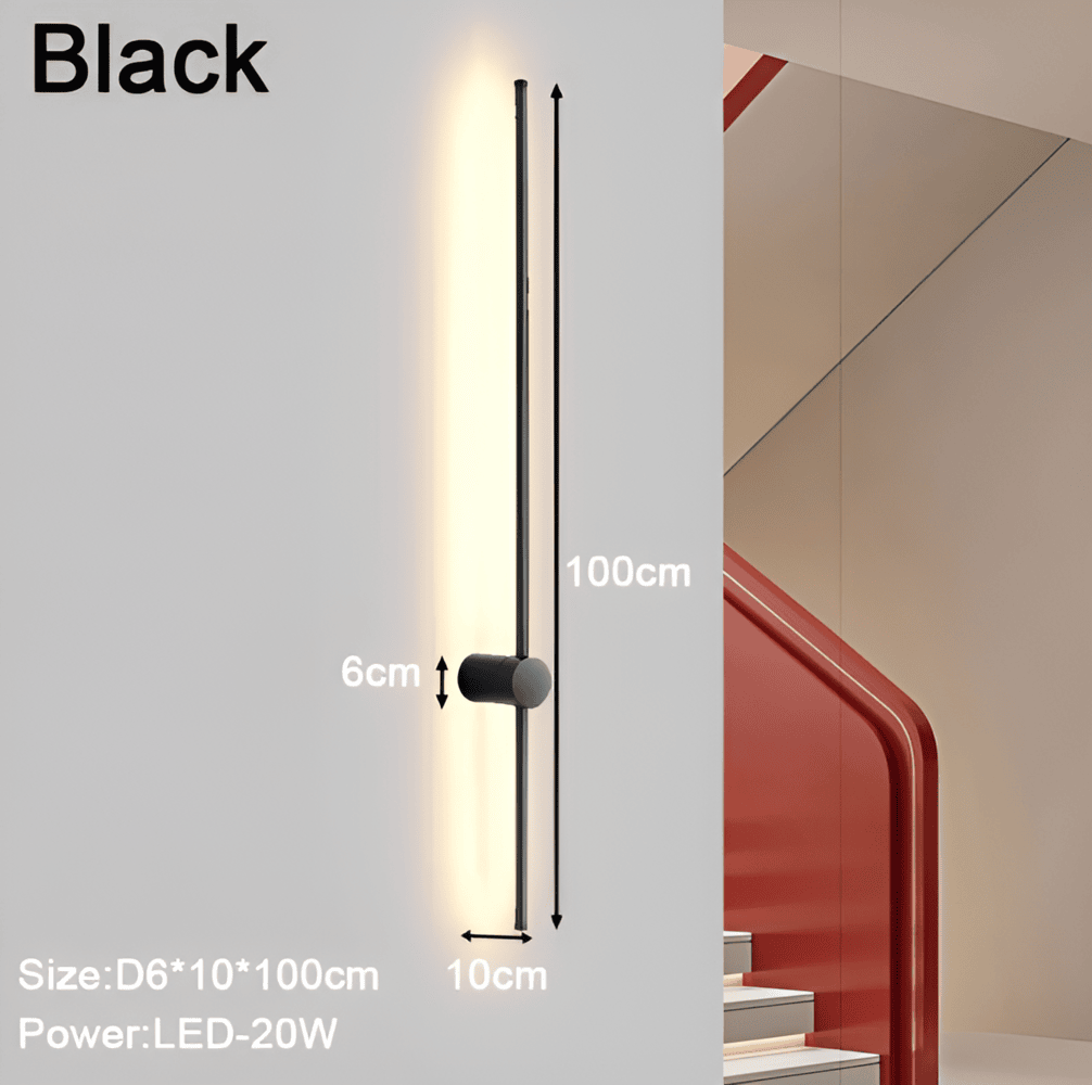 Liniowa lampa ścienna LED w stylu skandynawskim