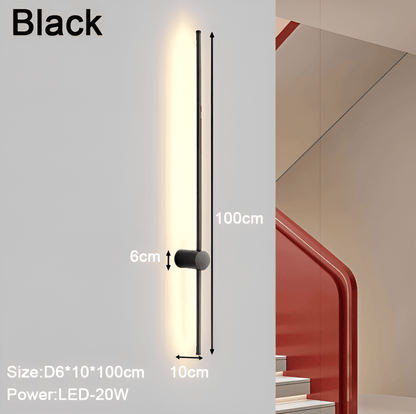 Liniowa lampa ścienna LED w stylu skandynawskim