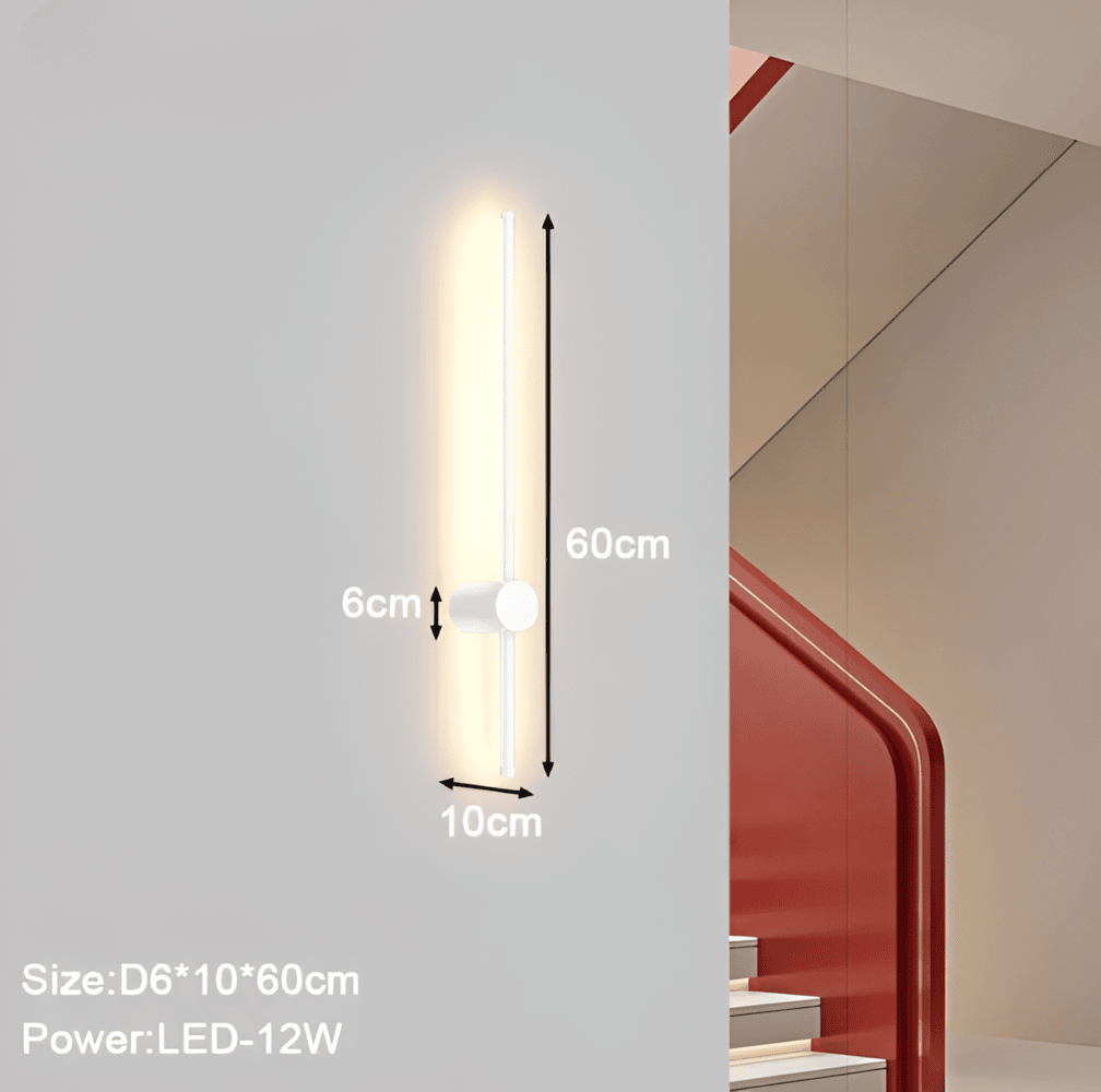 Liniowa lampa ścienna LED w stylu skandynawskim