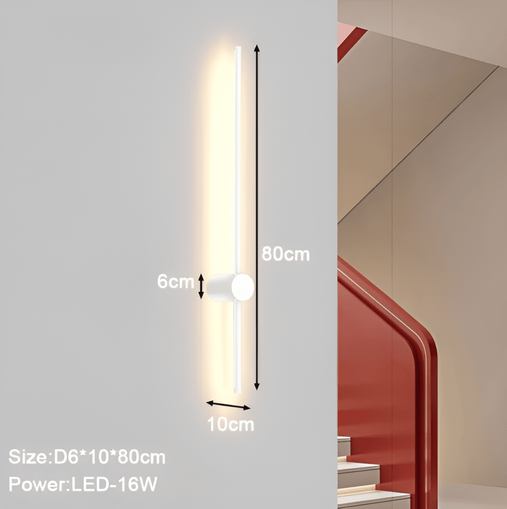 Liniowa lampa ścienna LED w stylu skandynawskim