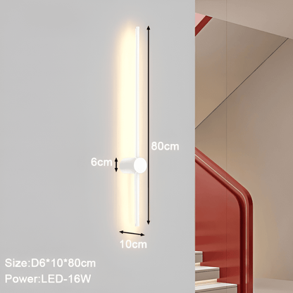 Liniowa lampa ścienna LED w stylu skandynawskim