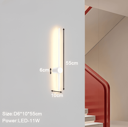 Liniowa lampa ścienna LED w stylu skandynawskim