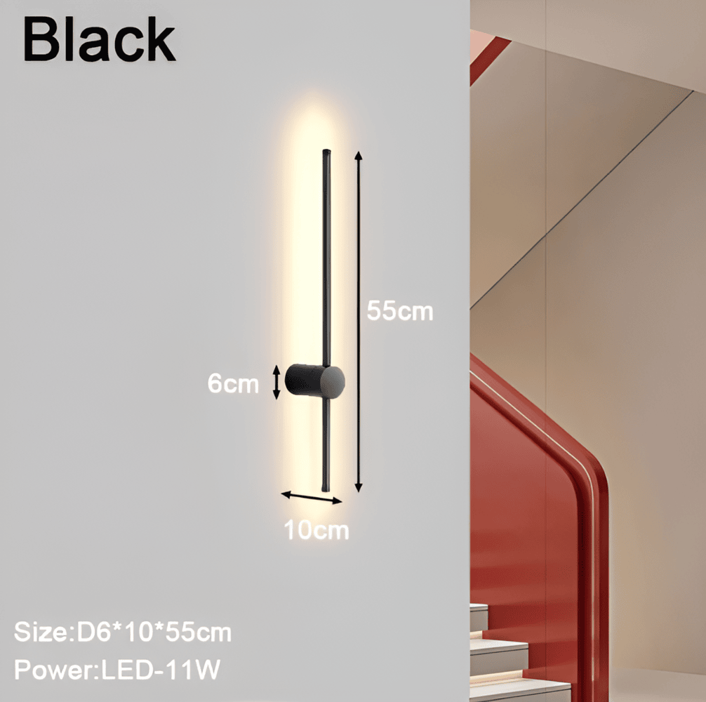Liniowa lampa ścienna LED w stylu skandynawskim