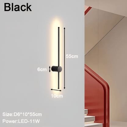 Liniowa lampa ścienna LED w stylu skandynawskim