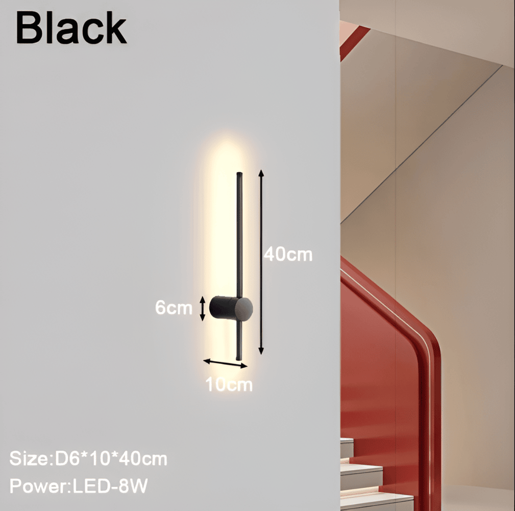 Liniowa lampa ścienna LED w stylu skandynawskim