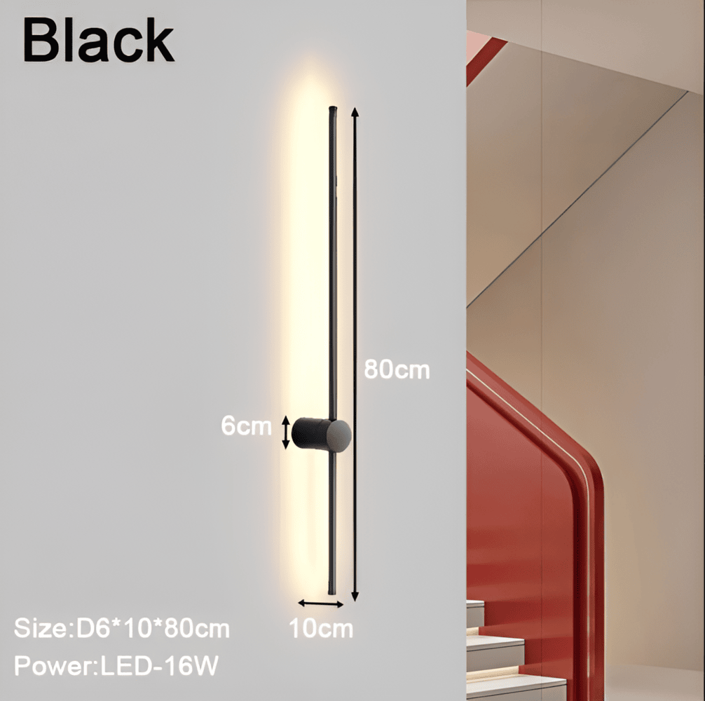 Liniowa lampa ścienna LED w stylu skandynawskim