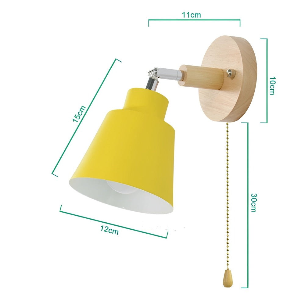Regulowana lampa ścienna z żelaza z przełącznikiem