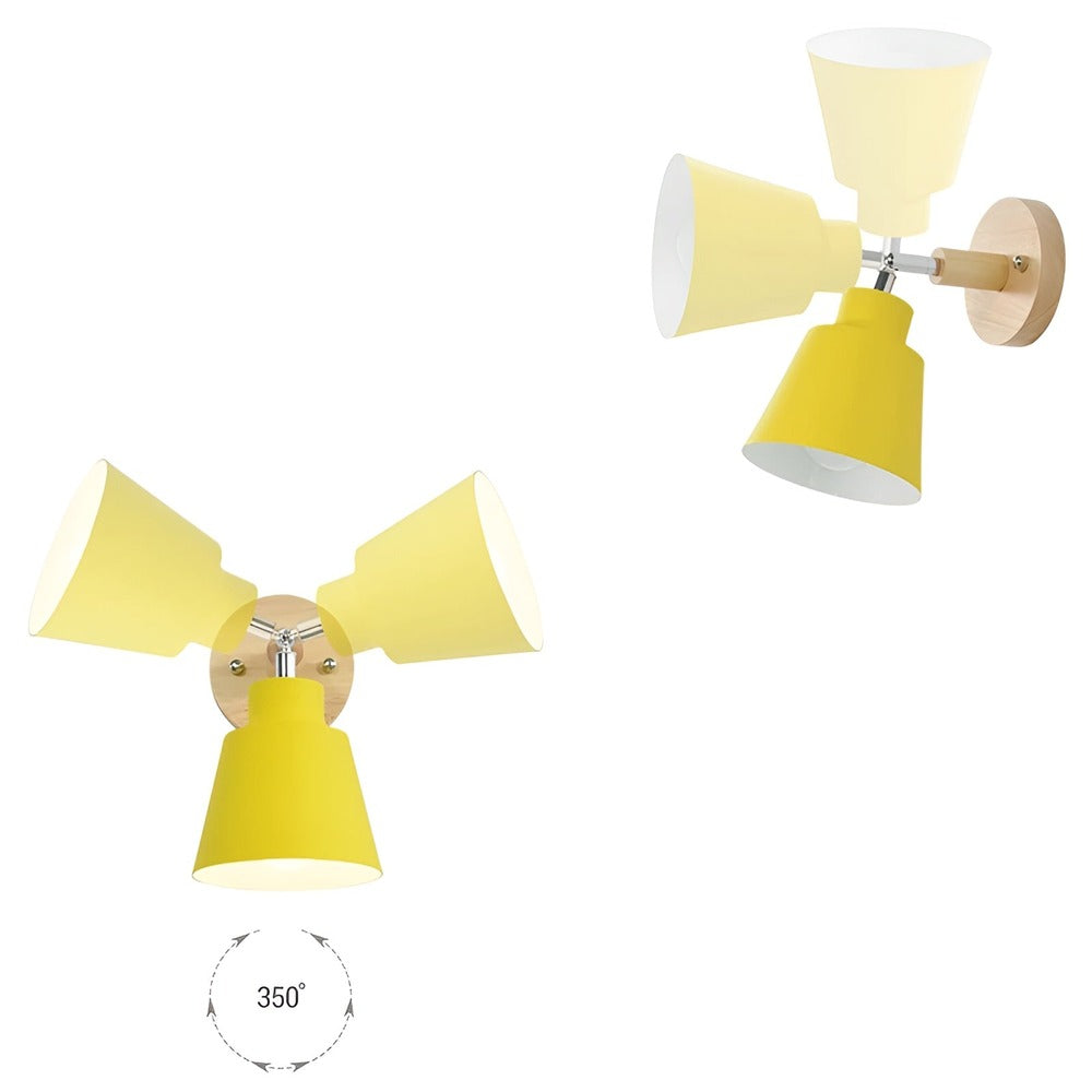 Regulowana lampa ścienna z żelaza z przełącznikiem