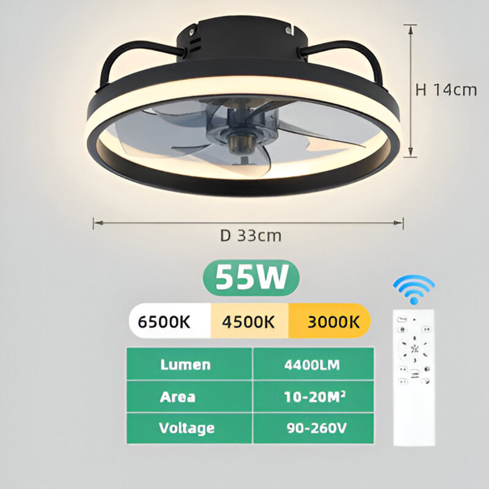 Wentylator sufitowy LED z pilotem i aplikacją