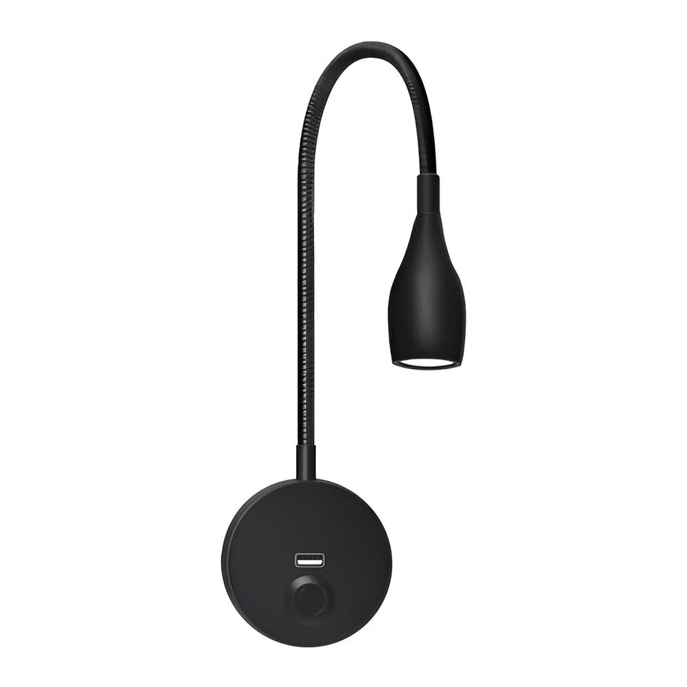 Lampa ścienna LED z dotykowym sterowaniem i portem USB