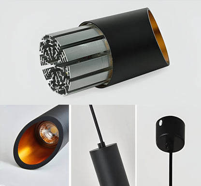 Nowoczesna lampa wisząca LED tuba aluminiowa