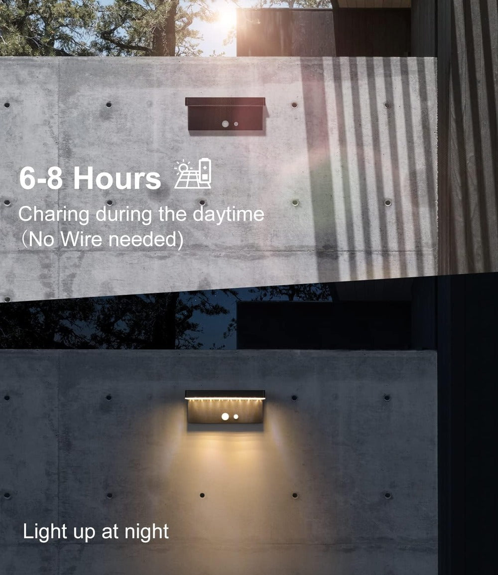 Solarna lampa ścienna LED z czujnikiem ruchu