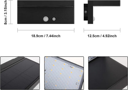 Solarna lampa ścienna LED z czujnikiem ruchu