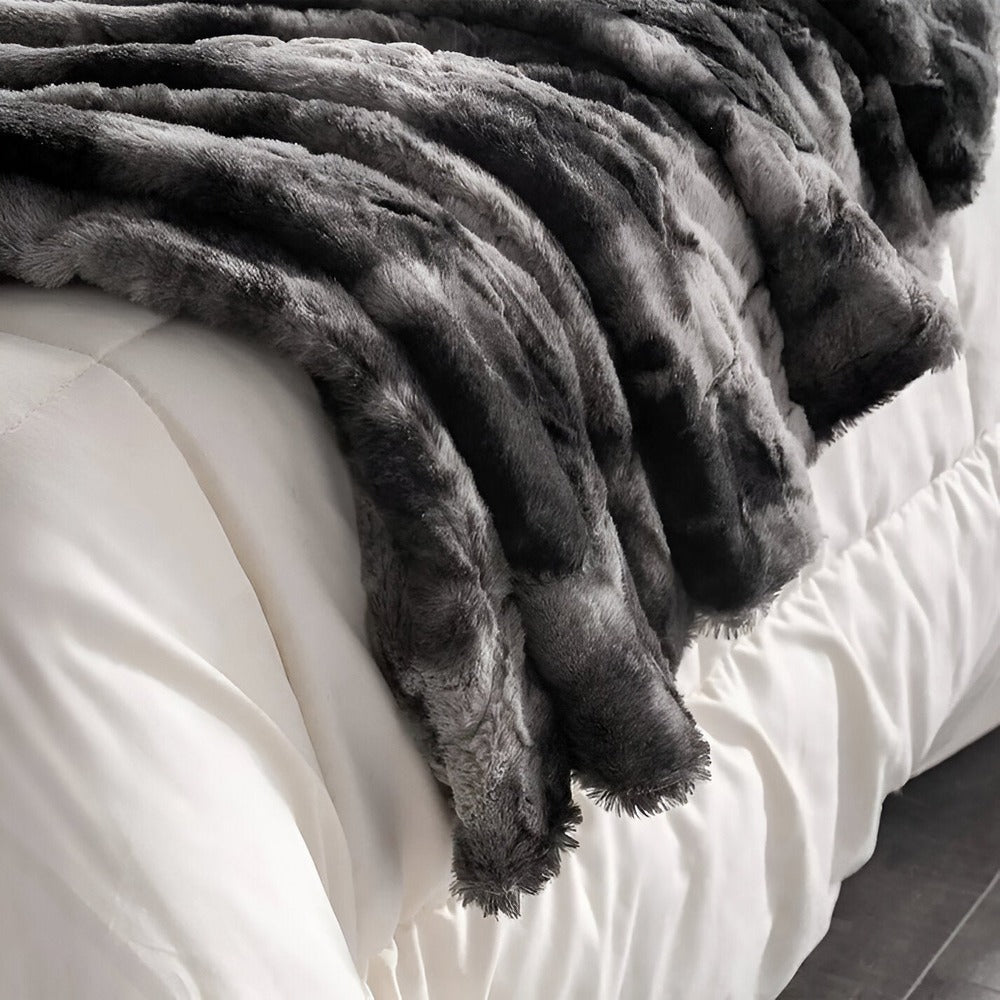 Dwustronny koc polarowy miękki coral fleece