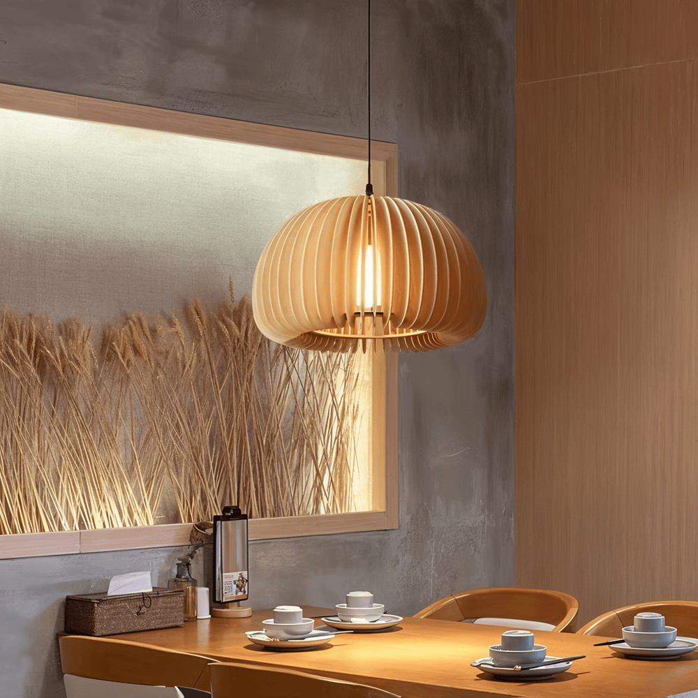Ręcznie wykonana lampa wisząca z drewna rustykalna