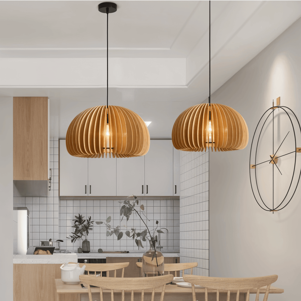 Ręcznie wykonana lampa wisząca z drewna rustykalna