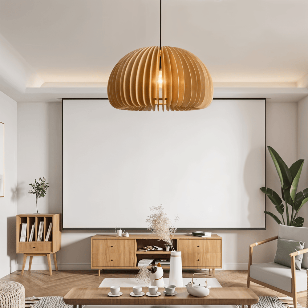 Ręcznie wykonana lampa wisząca z drewna rustykalna