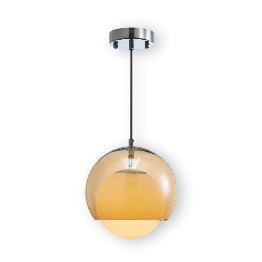 Lampa wisząca szklana retro Bauhaus pomarańczowa