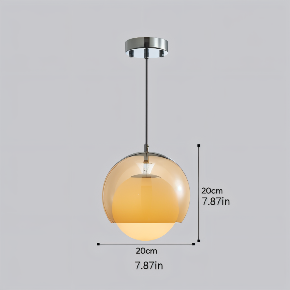 Lampa wisząca szklana retro Bauhaus pomarańczowa