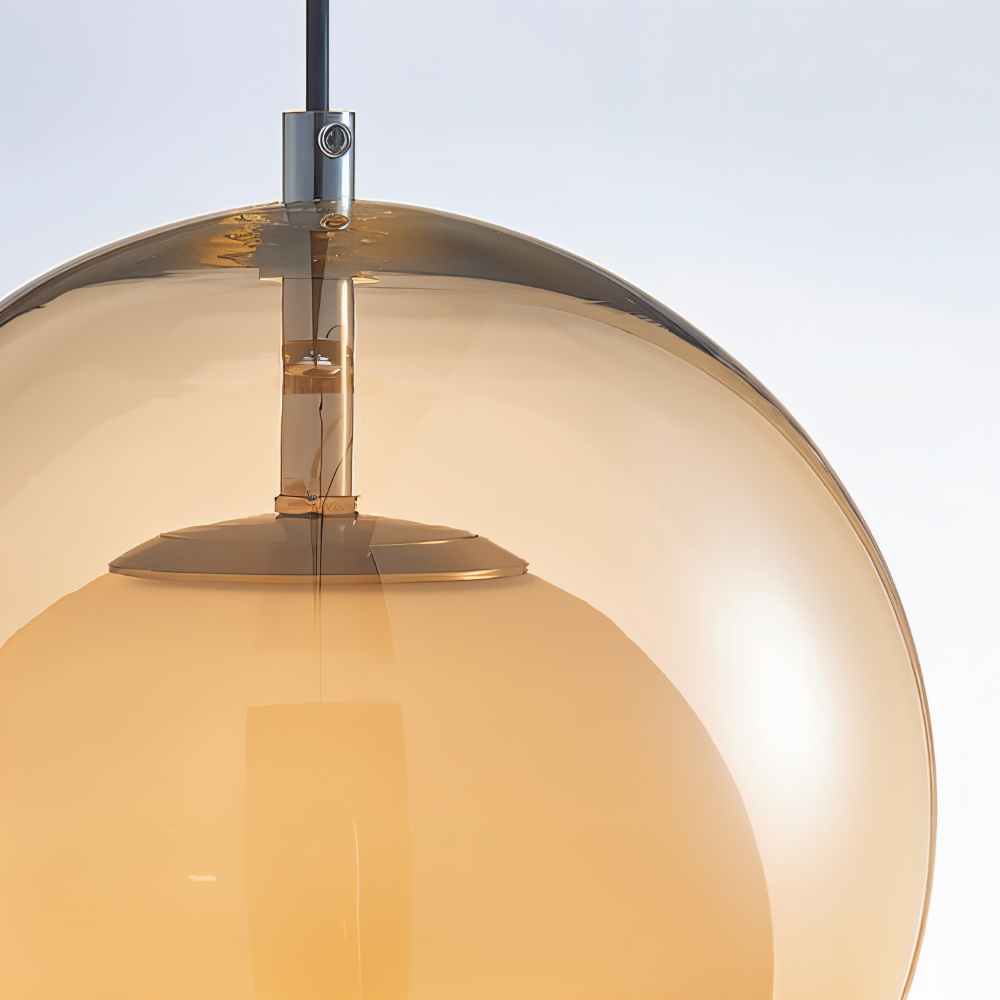 Lampa wisząca szklana retro Bauhaus pomarańczowa