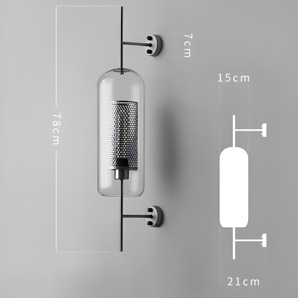 Szklana lampa ścienna vintage E27 plaster miodu