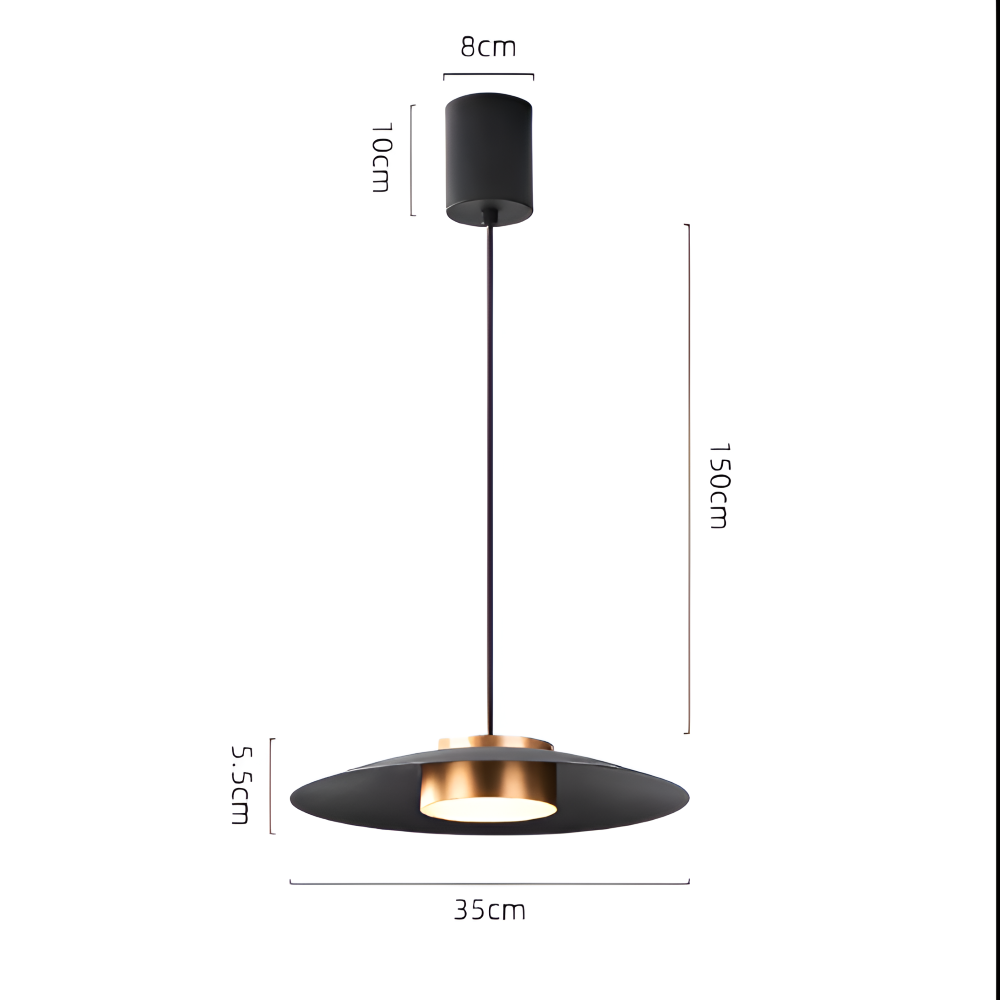 Czarna lampa wisząca LED do jadalni i biura