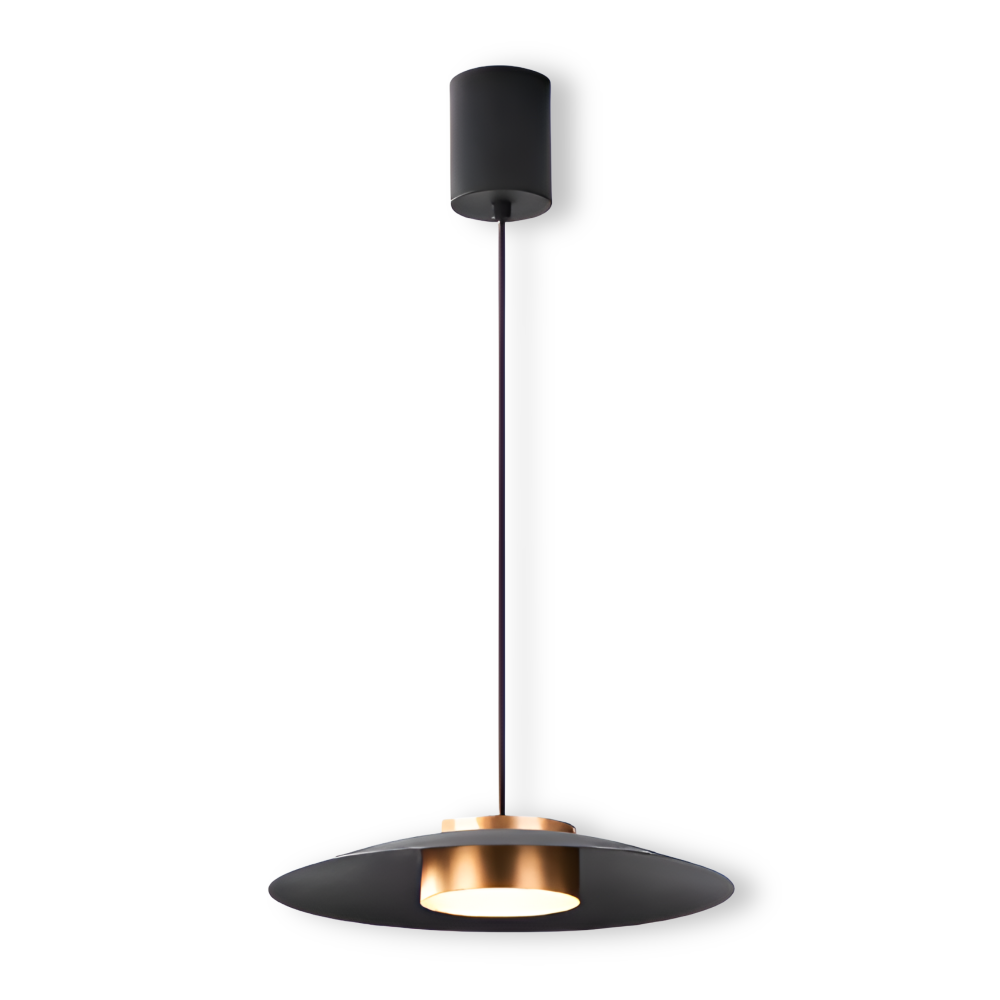 Czarna lampa wisząca LED do jadalni i biura