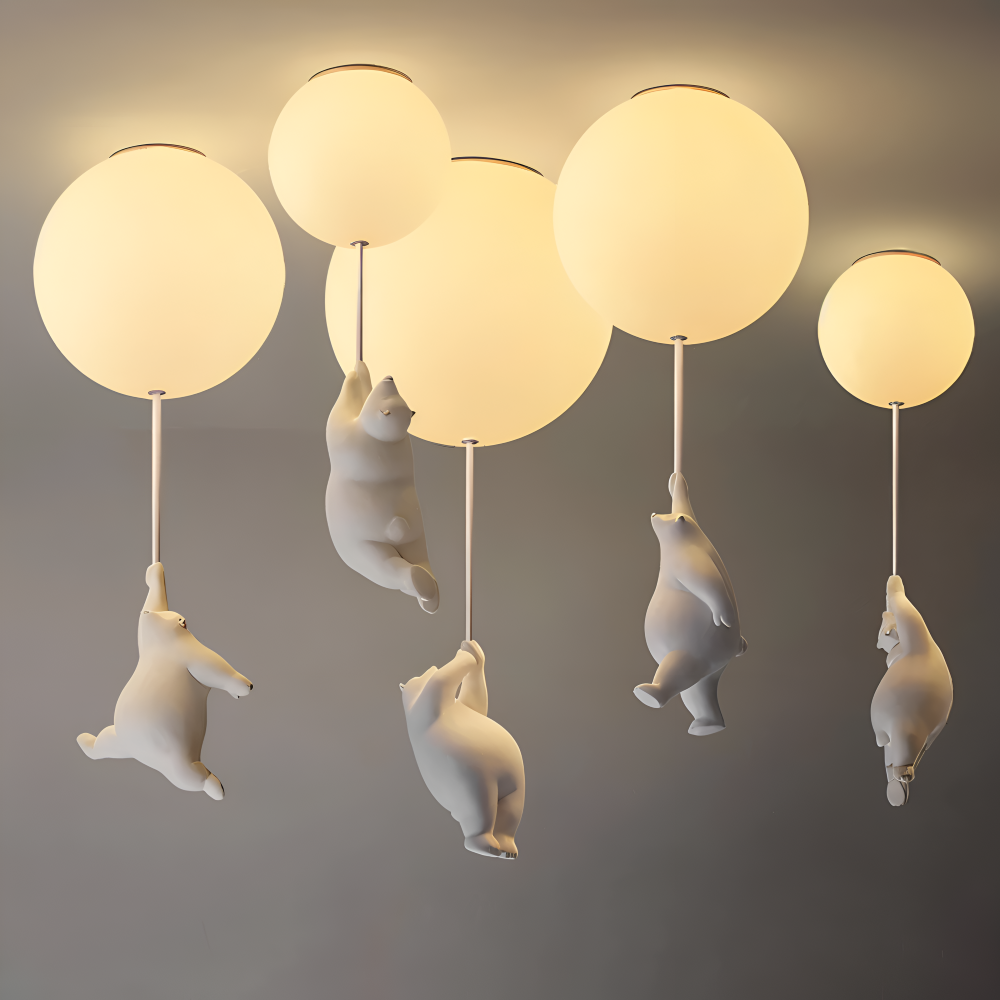 Lampa wisząca balon z misiem LED do pokoju dziecka