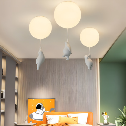 Lampa wisząca balon z misiem LED do pokoju dziecka