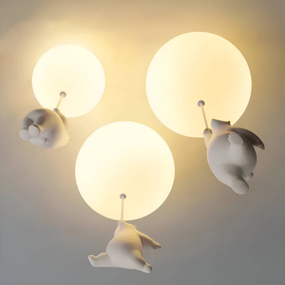 Lampa wisząca balon z misiem LED do pokoju dziecka