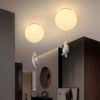 Lampa wisząca balon z misiem LED do pokoju dziecka