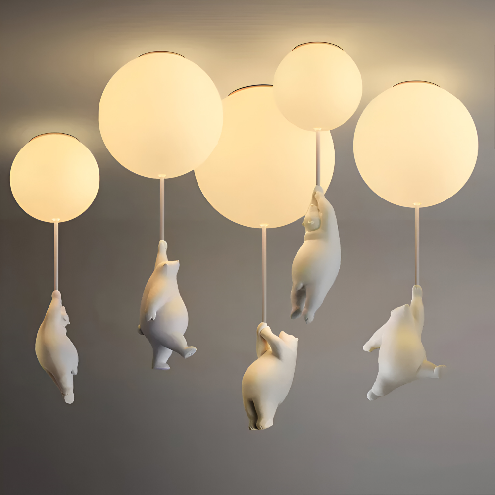 Lampa wisząca balon z misiem LED do pokoju dziecka