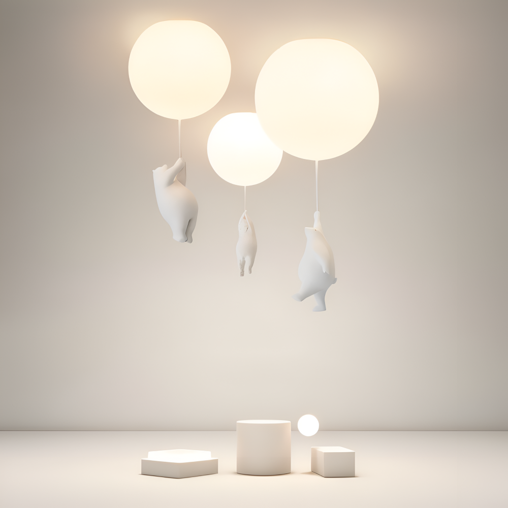 Lampa wisząca balon z misiem LED do pokoju dziecka