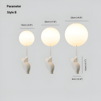 Lampa wisząca balon z misiem LED do pokoju dziecka
