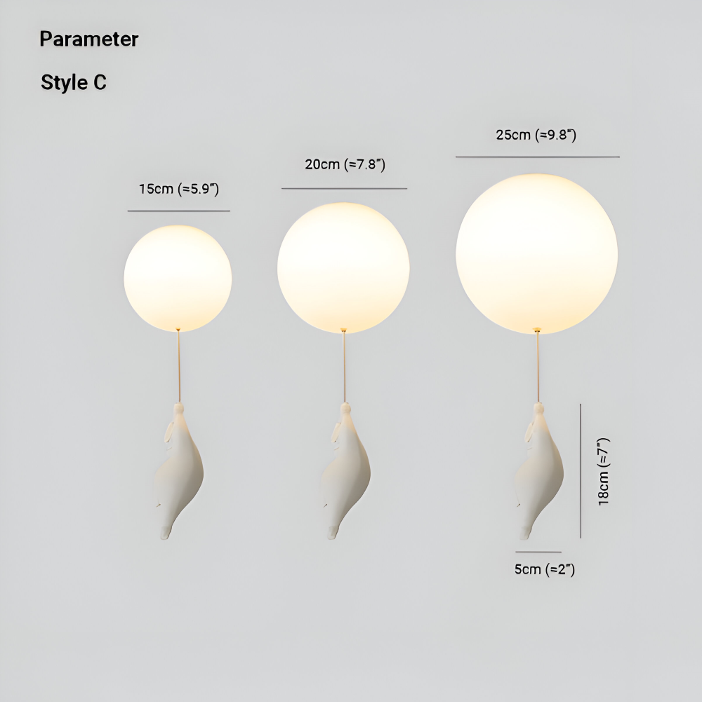 Lampa wisząca balon z misiem LED do pokoju dziecka