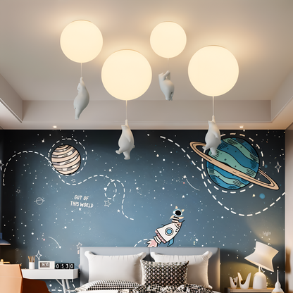 Lampa wisząca balon z misiem LED do pokoju dziecka