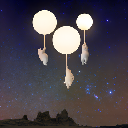 Lampa wisząca balon z misiem LED do pokoju dziecka