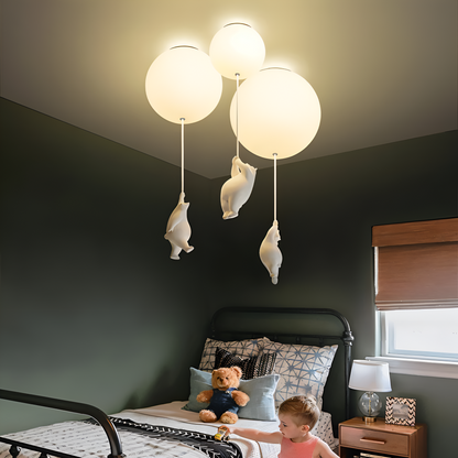Lampa wisząca balon z misiem LED do pokoju dziecka