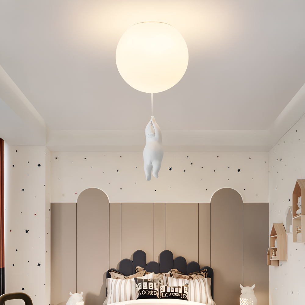 Lampa wisząca balon z misiem LED do pokoju dziecka