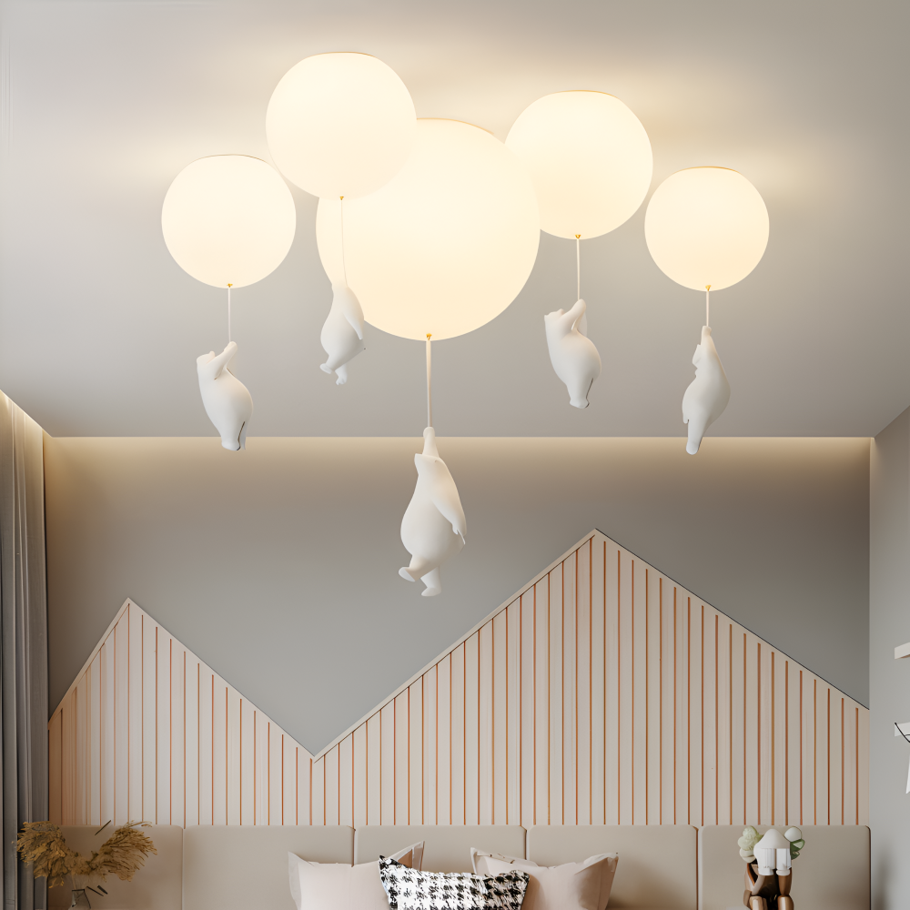Lampa wisząca balon z misiem LED do pokoju dziecka