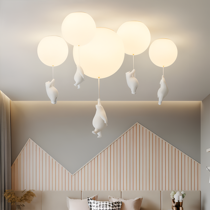 Lampa wisząca balon z misiem LED do pokoju dziecka