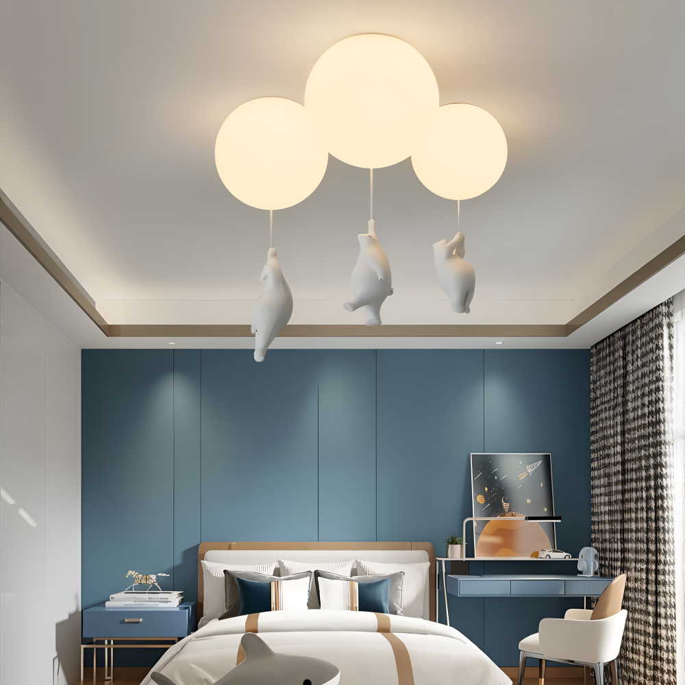 Lampa wisząca balon z misiem LED do pokoju dziecka