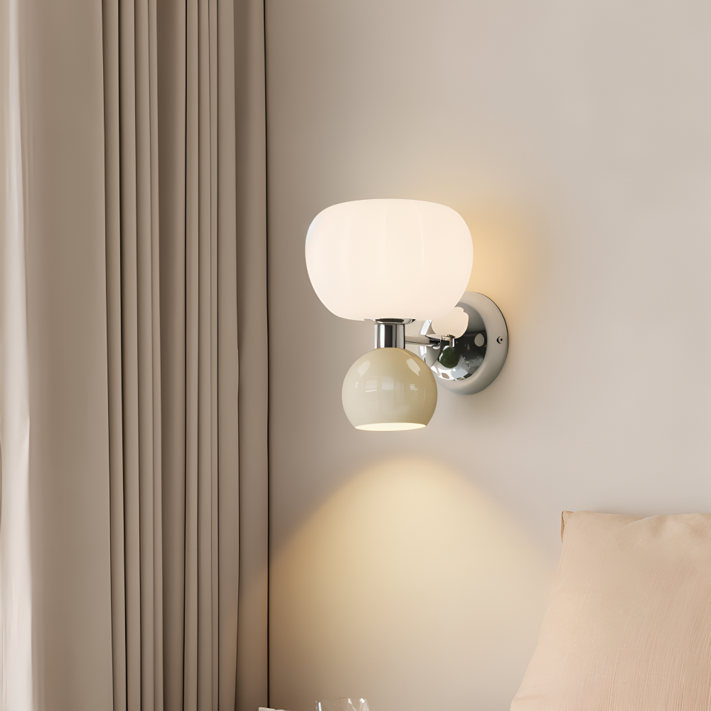 Kinkiet LED kremowy metalowy G9 minimalistyczny