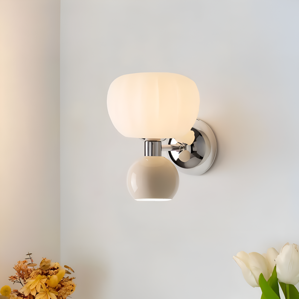 Kinkiet LED kremowy metalowy G9 minimalistyczny