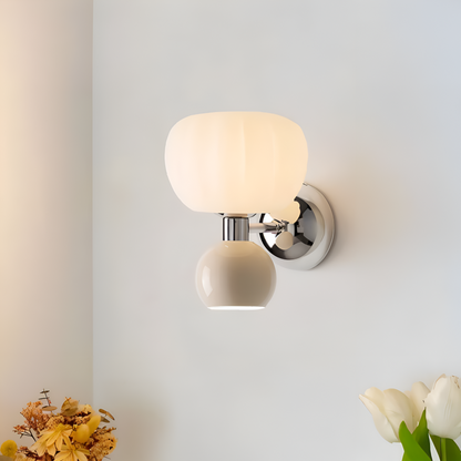Kinkiet LED kremowy metalowy G9 minimalistyczny