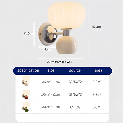 Kinkiet LED kremowy metalowy G9 minimalistyczny